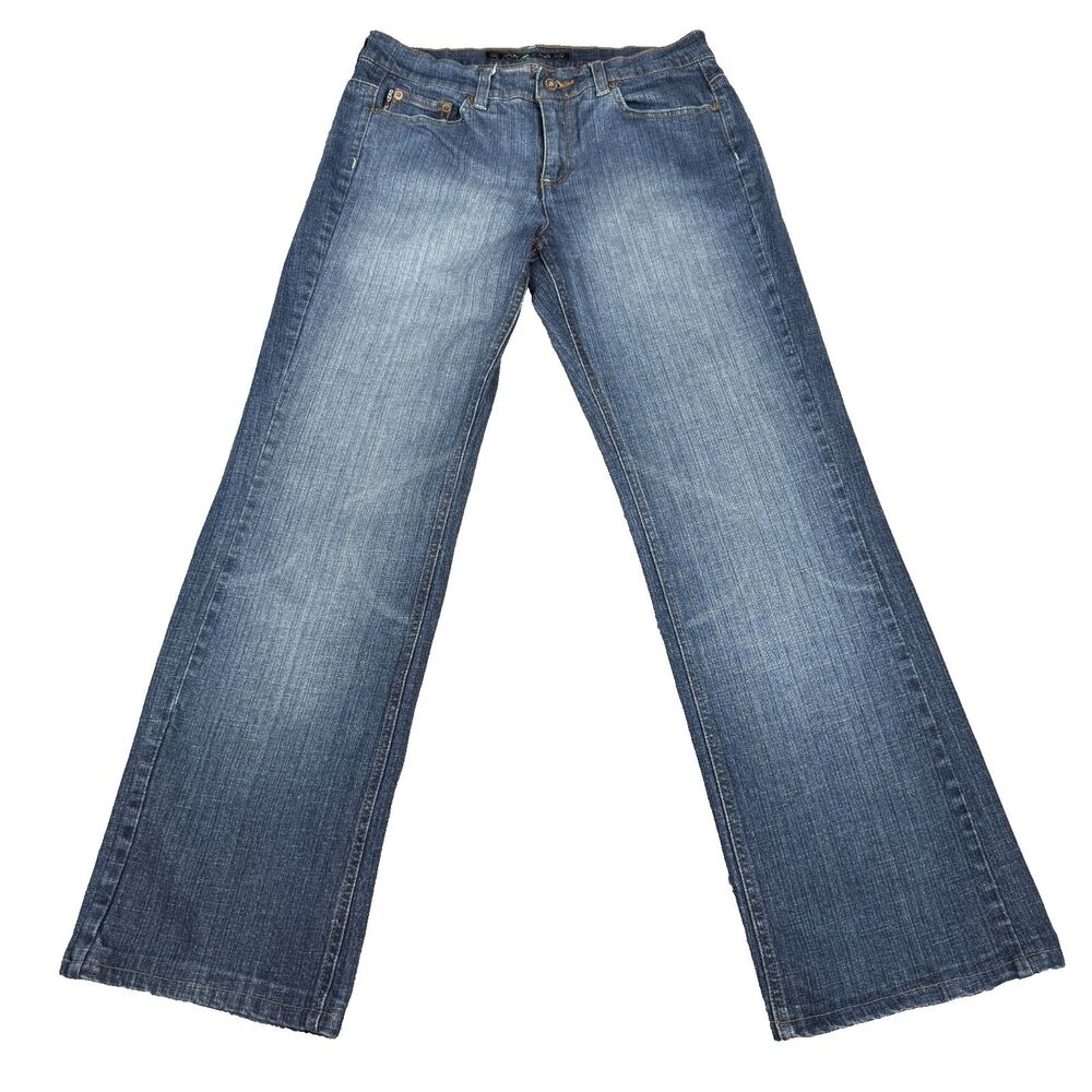 DKNY East Village Jeans Womens 6 Straight Leg Mid Rise Stretch Denim Y2K McBling
